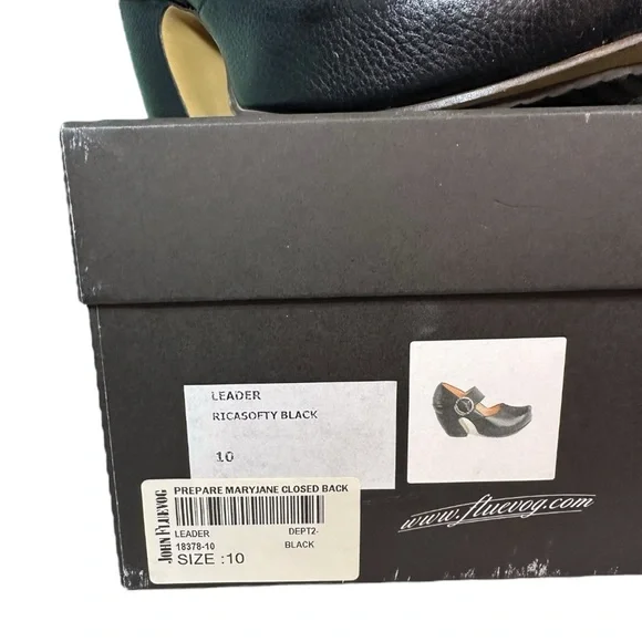 John Fluevog Black Leather Mary Jane Heels - Picture 2 of 13